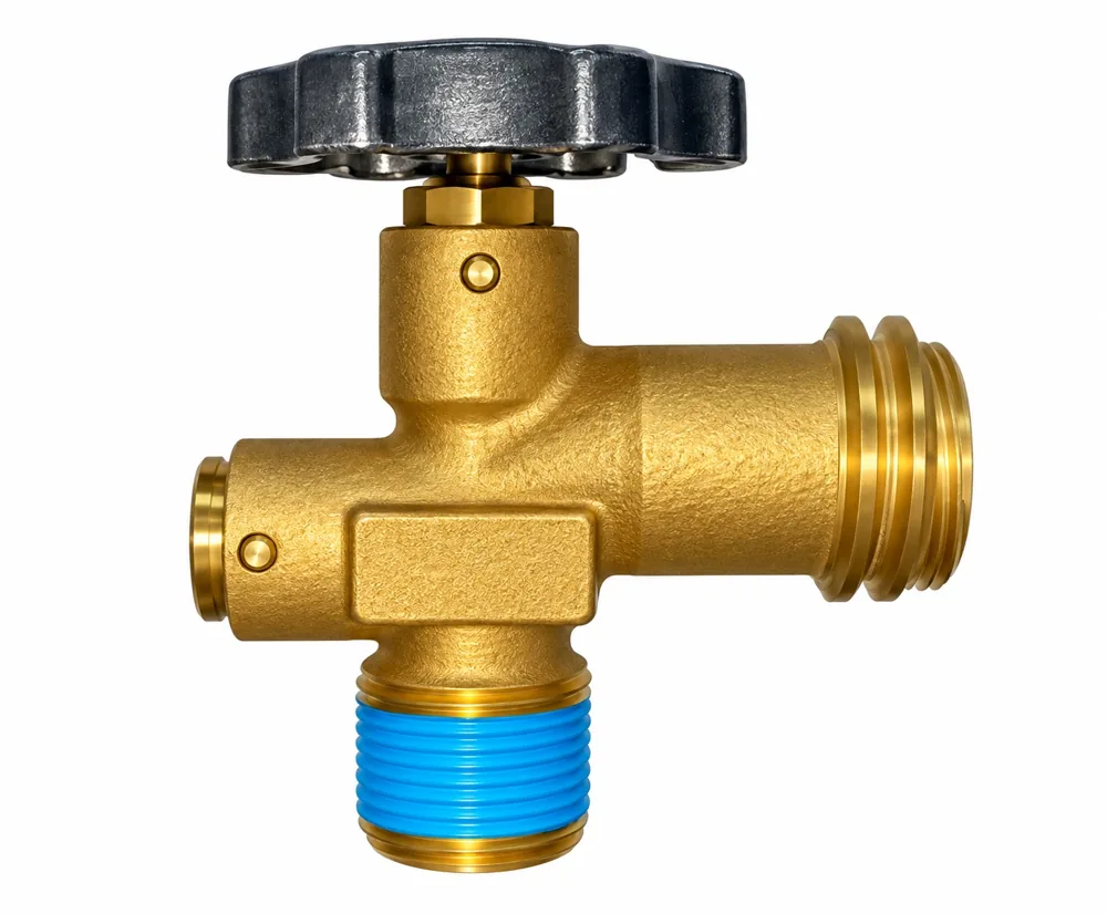 VALVULA PARA CILINDRO BRONCE IUSA ACME GAS LPG 3/4 MNPT DOBLE ROSCA PARA PARRILLA V868