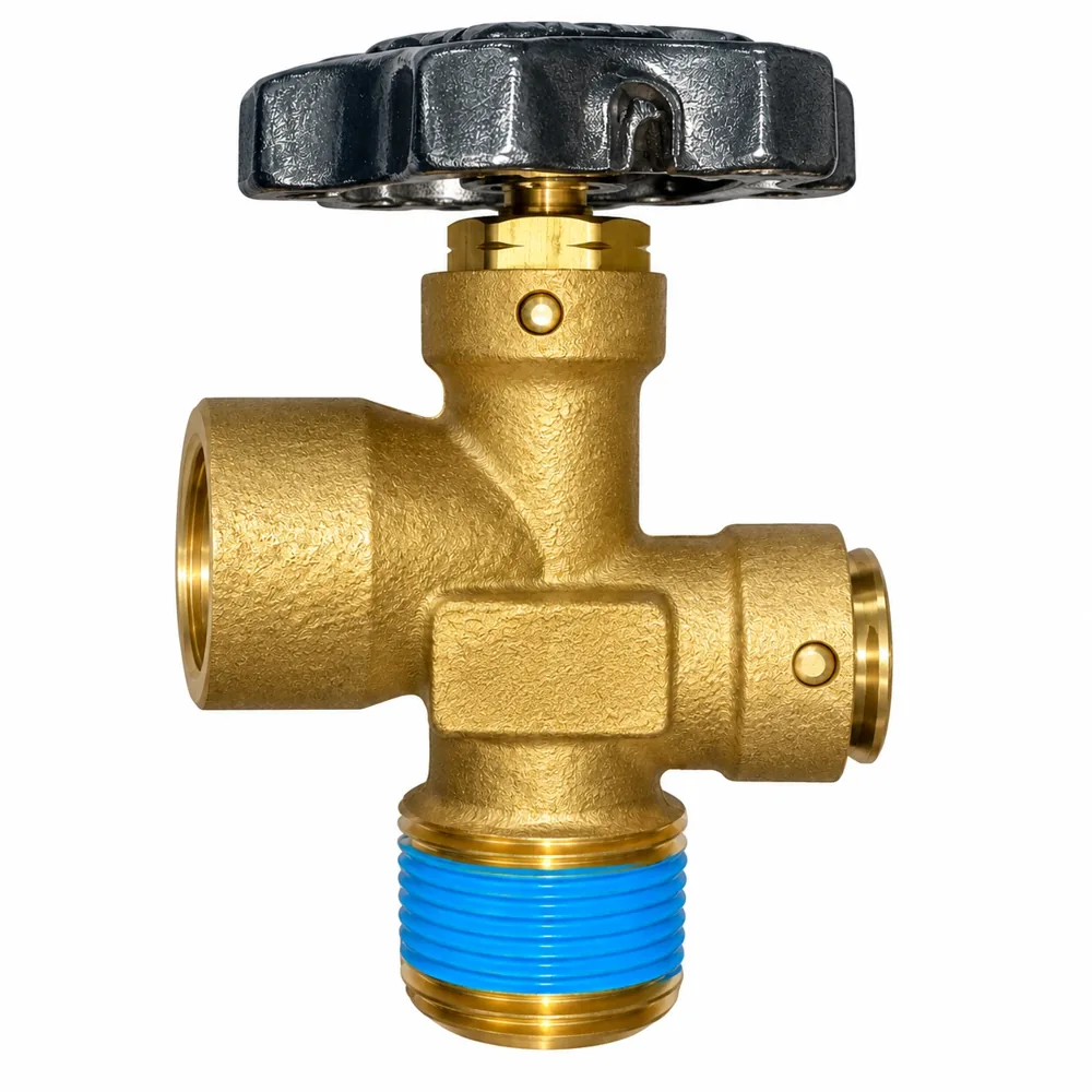 VALVULA PARA CILINDRO BRONCE IUSA GAS LPG 3/4 NPT S/ POL MOD 841
