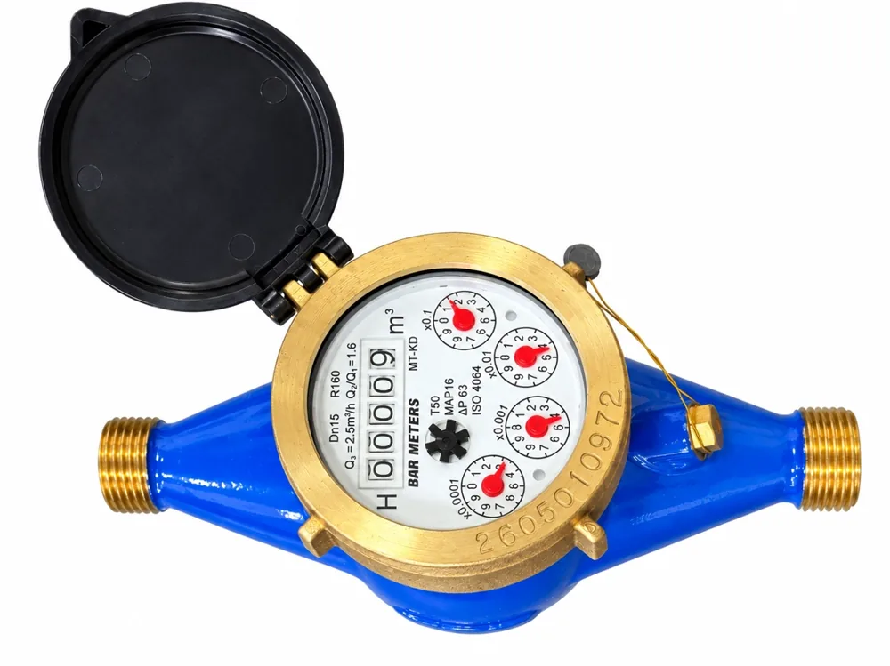 MEDIDOR PARA AGUA BRONCE BAR METER ISO 4064 CHORRO MULTIPLE MT-KDP